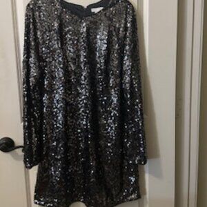 H&M Gray Sequin Dress Size M